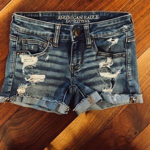 American eagle super stretch jean shorts